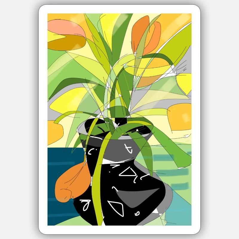 Colourful spring blossoms Sticker size S (10 x 10 cm)