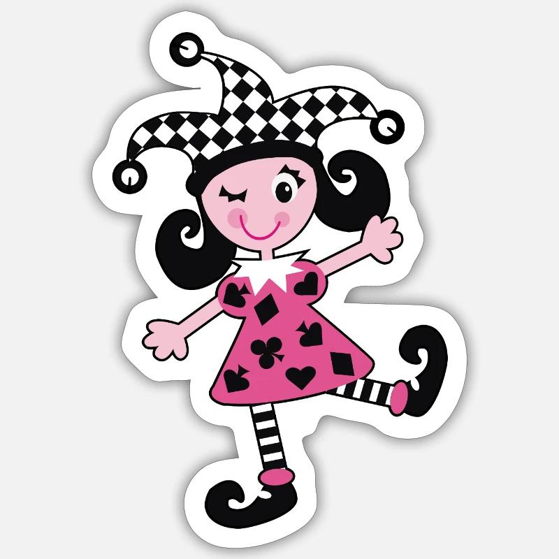 Fasching, Karneval, Harlekin Sticker Größe S (10 x 10 cm)
