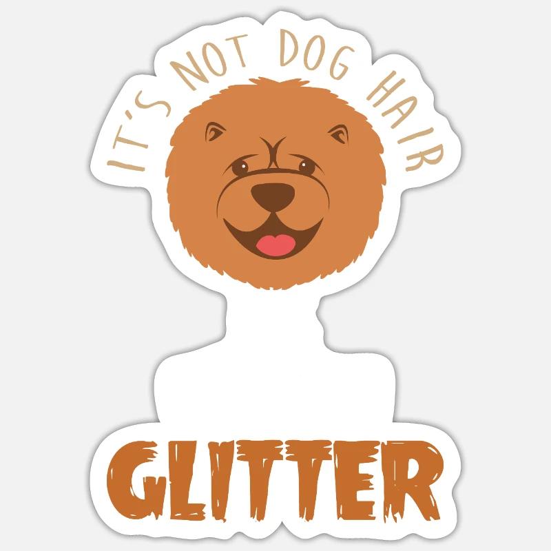 Chow Chow Chien - Sticker taille S (10 x 10 cm) - blanc mat