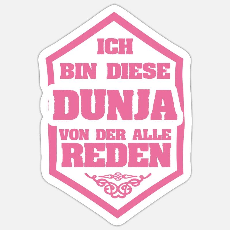 Rufname Dunja - Sticker Größe S (10 x 10 cm) - Mattweiß