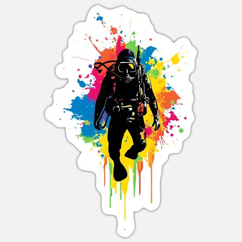 Diver Diving Diving - Sticker size S (10 x 10 cm) - white matte
