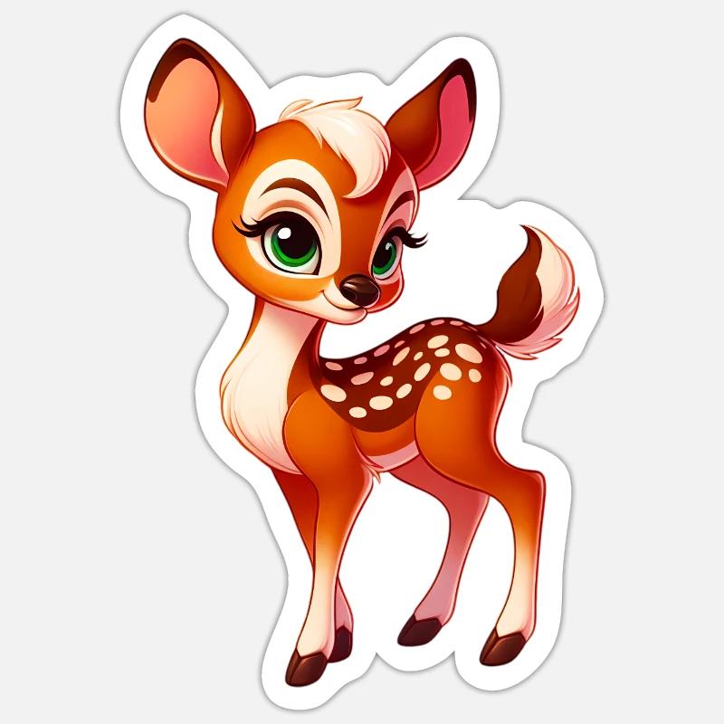 Faon - Sticker taille S (10 x 10 cm) - blanc mat