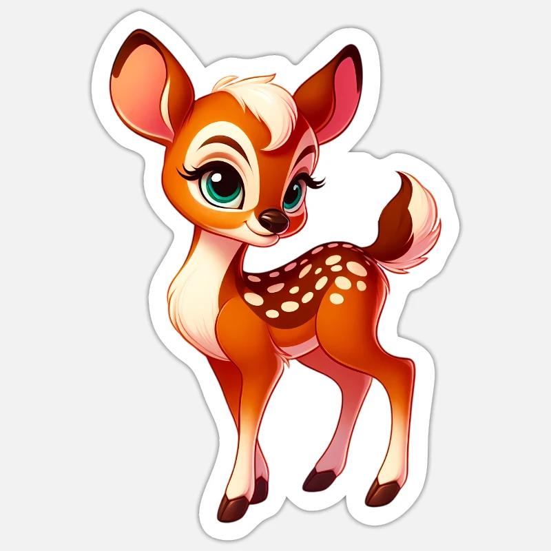 Faon - Sticker taille S (10 x 10 cm) - blanc mat