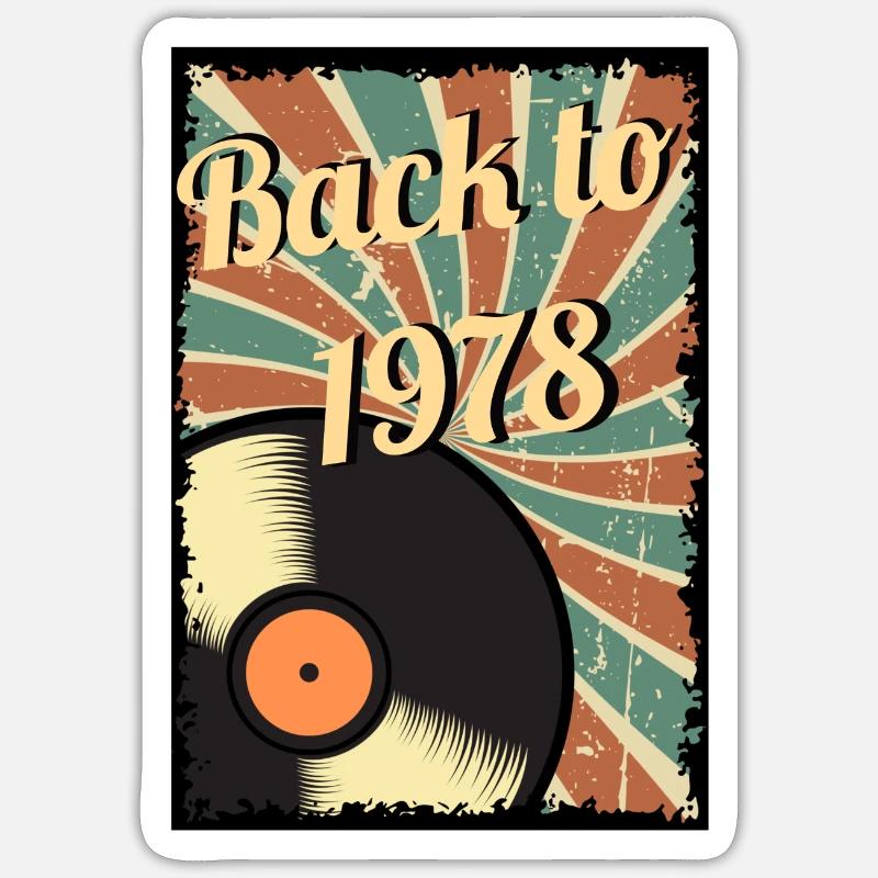 Back to 1978 – Retro vinyl classics - Sticker size S (10 x 10 cm) - white matte