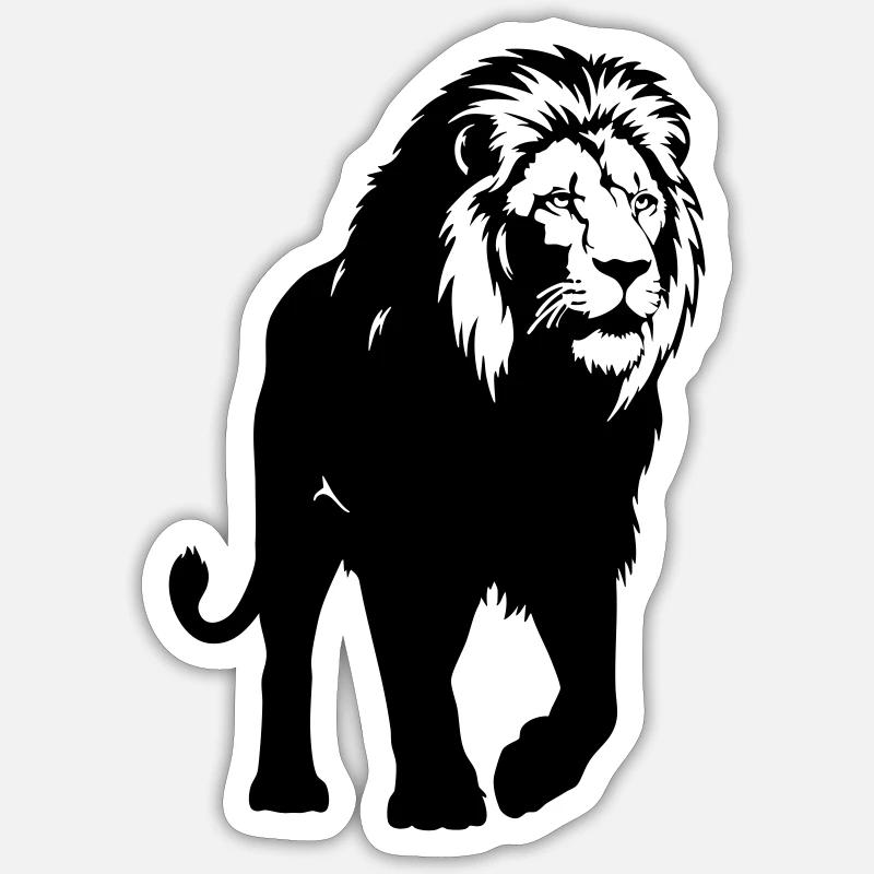León - Sticker taille S (10 x 10 cm) - blanc mat