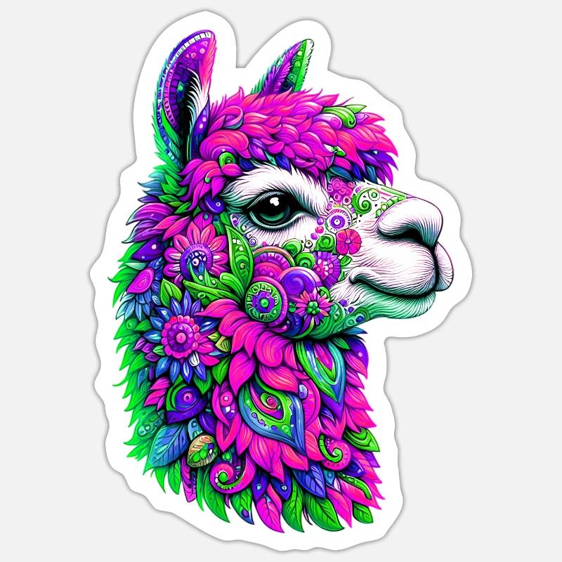 Alpaca - Sticker size S (10 x 10 cm) - white matte