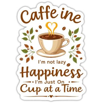 Koffein Ich bin nicht faul - Sticker Größe S (10 x 10 cm) - Mattweiß - Vorne