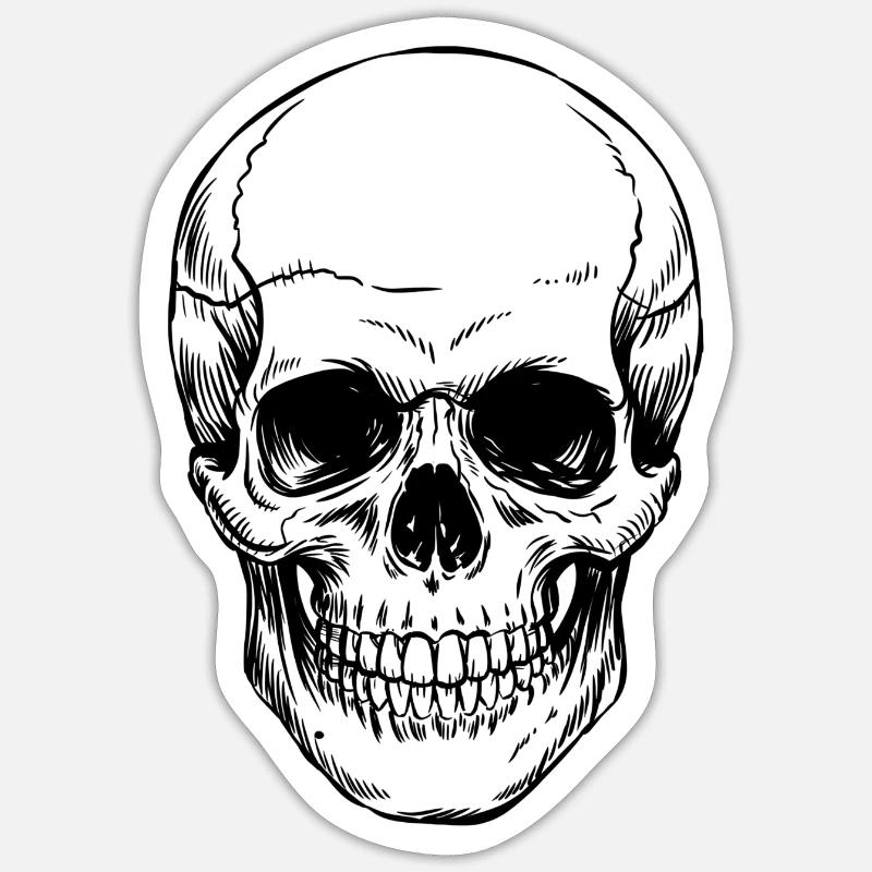 Tête de mort - Sticker taille S (10 x 10 cm) - blanc mat