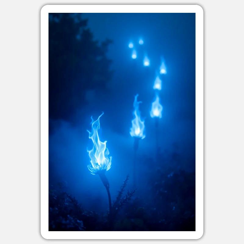 Hitodama Ätherische, flackernde Seelenlichter, die dahintreiben Sticker Größe S (10 x 10 cm)