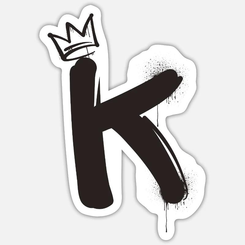 K - Sticker taille S (10 x 10 cm) - blanc mat