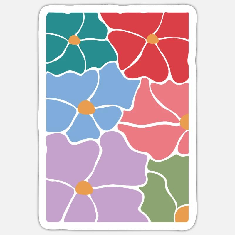 Boho Flora Blumen Sticker Größe S (10 x 10 cm)