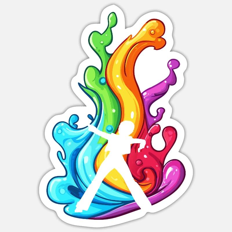 Disco DJs Nachtleben - Sticker Größe S (10 x 10 cm) - Mattweiß