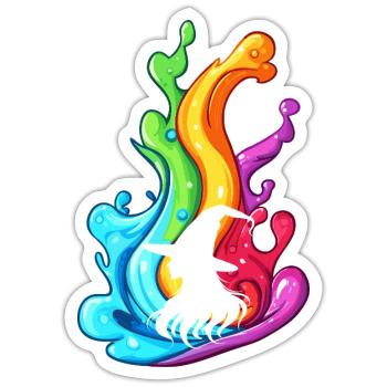 Witch Broom - Sticker size S (10 x 10 cm) - white matte - Front