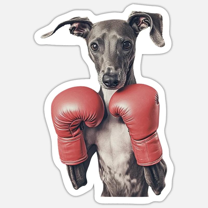 Windhund - Sticker Größe S (10 x 10 cm) - Mattweiß