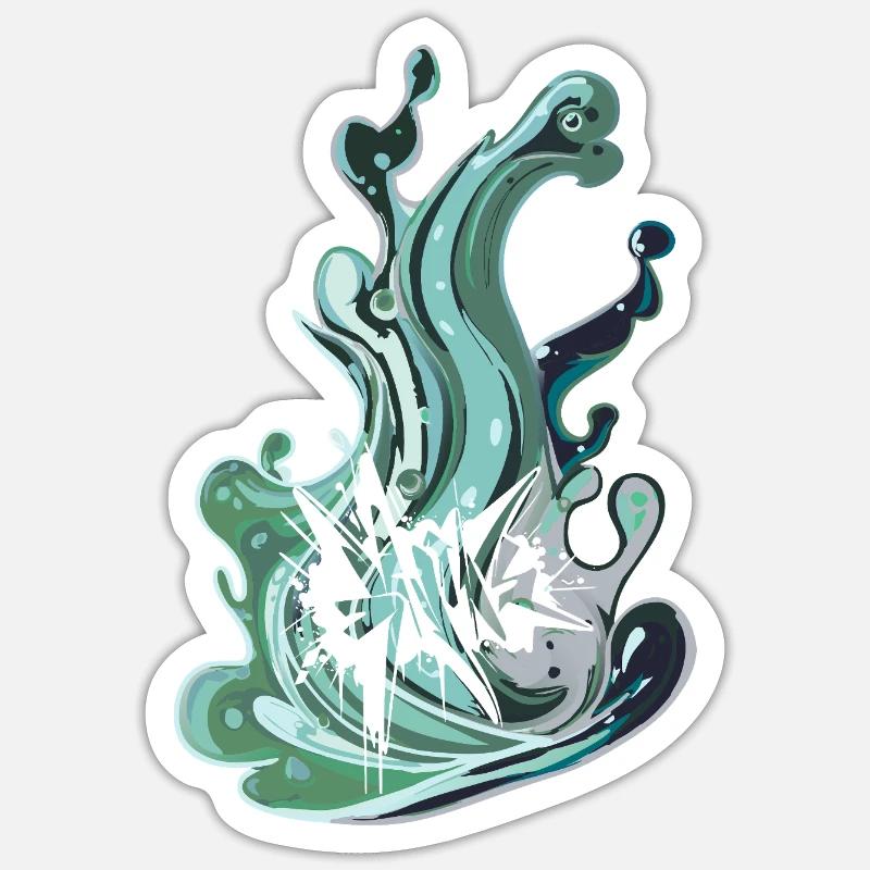 Graffiti Murals - Sticker size S (10 x 10 cm) - white matte