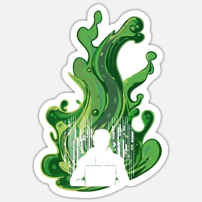 Cybersecurity Virenschutz - Sticker Größe S (10 x 10 cm) - Mattweiß
