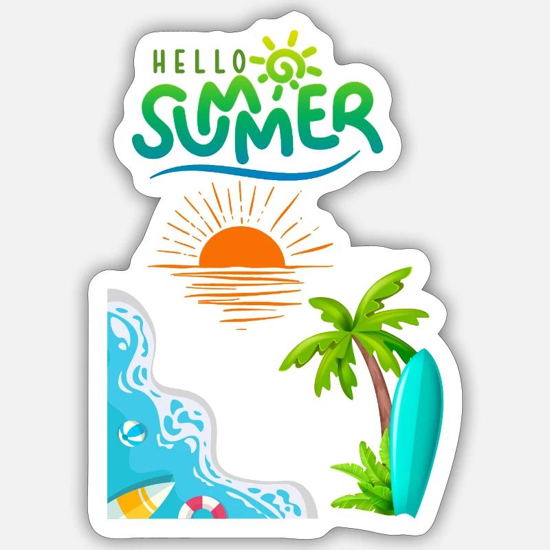 Été - Sticker taille S (10 x 10 cm) - blanc mat