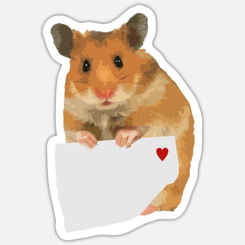 Note de hamster pour personnaliser le texte de la note Sticker taille S (10 x 10 cm)