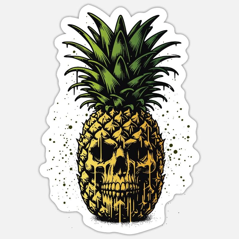 Pineapple Skull // Skull Pineapple Fruit FS0253 Sticker size S (10 x 10 cm)