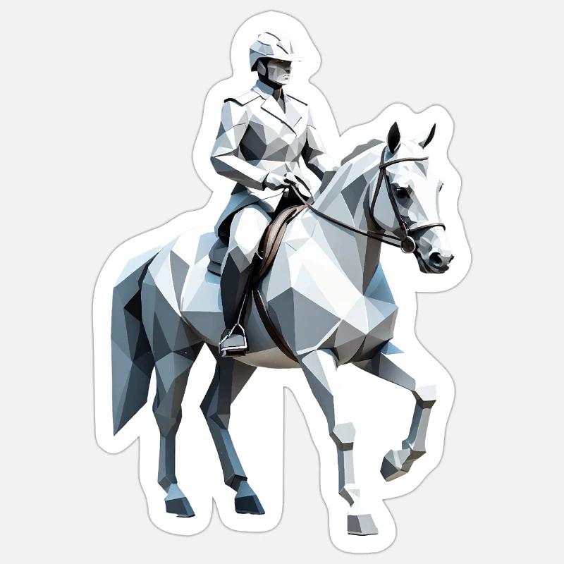 Cavalier Low Poly - Ballet Design Sticker taille S (10 x 10 cm)