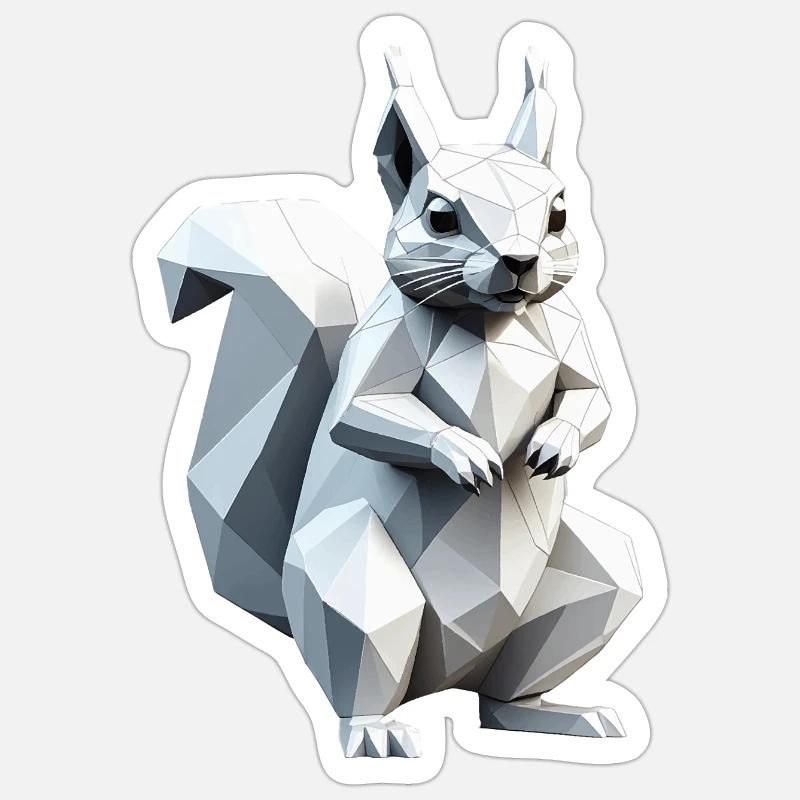 Squirrel - Cute Low Polygon Design Sticker size S (10 x 10 cm)