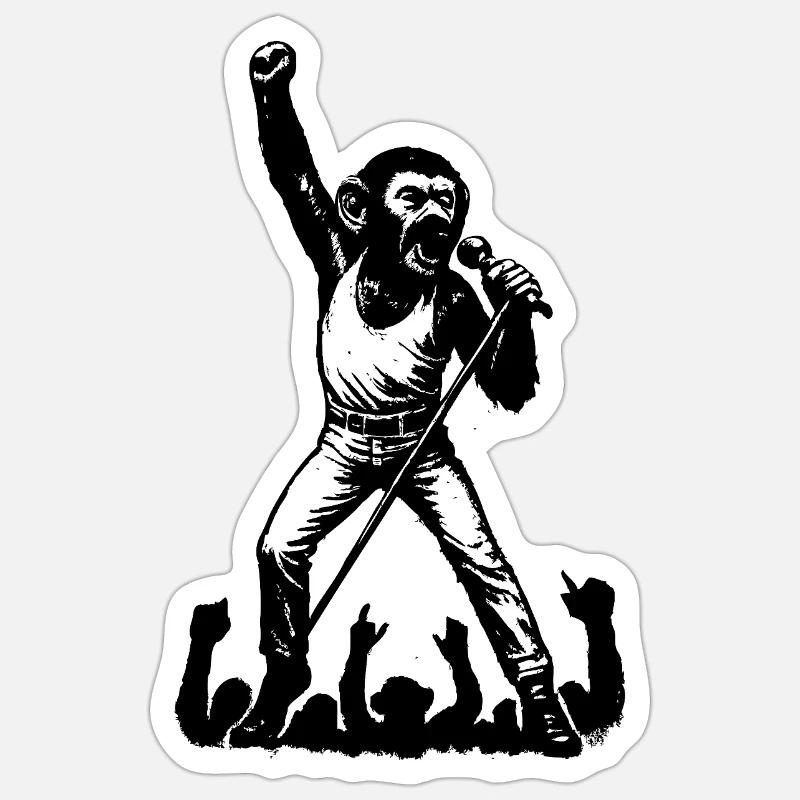 Dancing Monkey Singer | The Monkey Dance Banksy Sticker size S (10 x 10 cm)