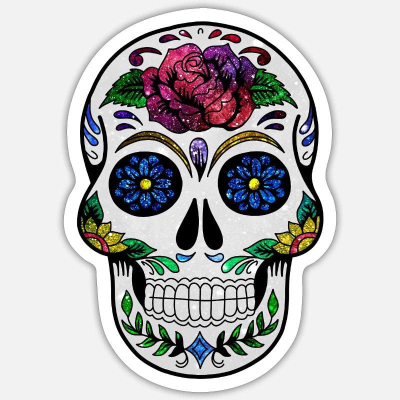 Cosmic Skull - Sticker size S (10 x 10 cm) - white matte