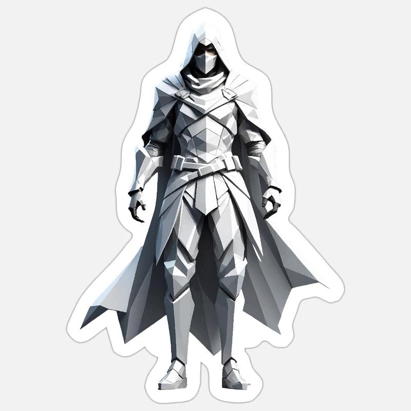 Assassin - Low Poly Videogame Design Sticker size S (10 x 10 cm)
