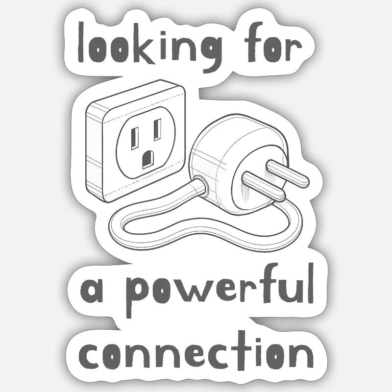 Powerful Connection – Plug & Outlet Design Sticker size S (10 x 10 cm)