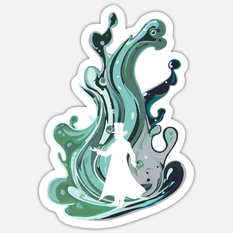 Magier Huete - Sticker Größe S (10 x 10 cm) - Mattweiß