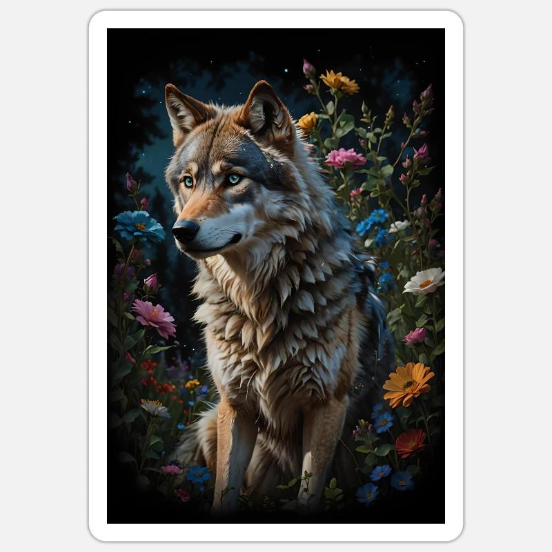 Wolf - Sticker size S (10 x 10 cm) - white matte