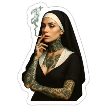 G' Nun - Sticker size S (10 x 10 cm) - white matte - Front