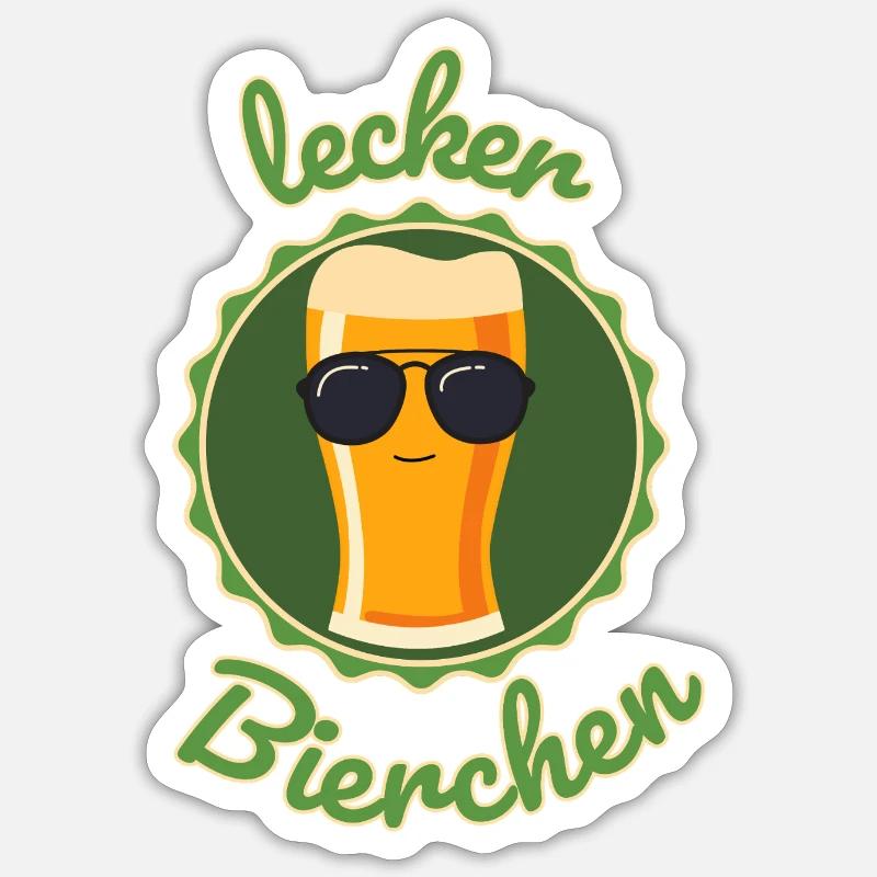 lecker Bierchen Sticker Größe S (10 x 10 cm)
