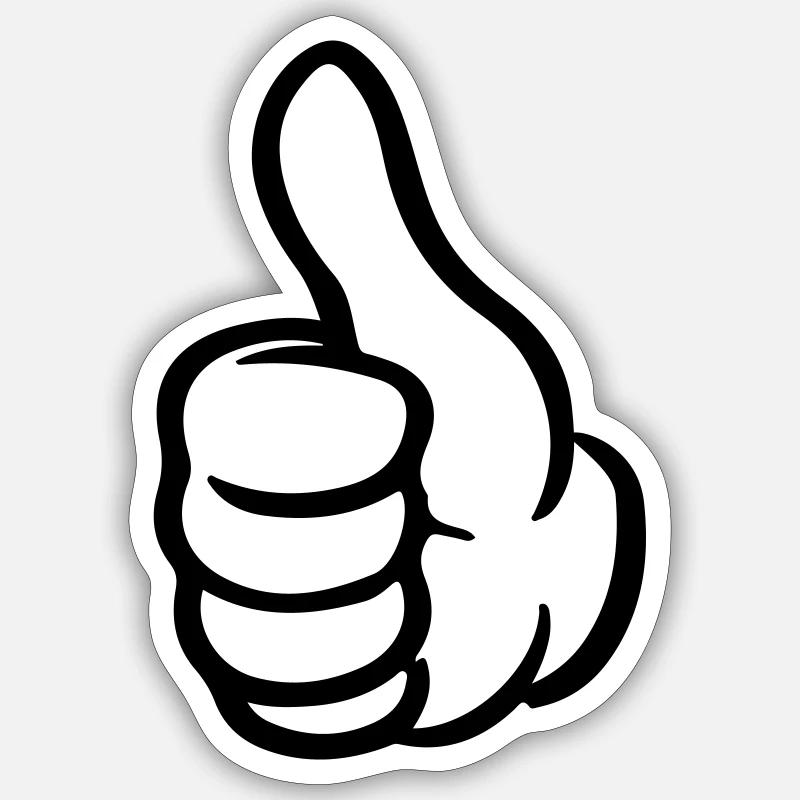pouce main comme - Sticker taille S (10 x 10 cm) - blanc mat