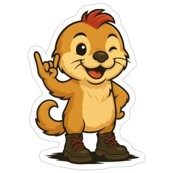 Punk Rock Baby Sea Otter - Sticker size S (10 x 10 cm) - white matte - Front