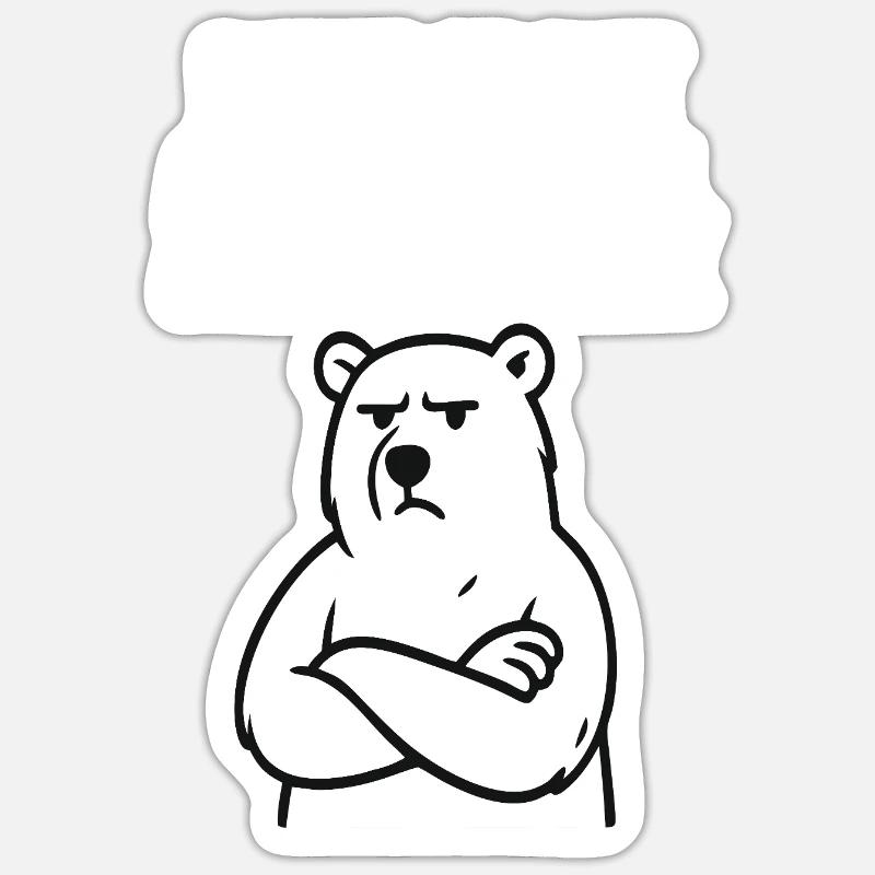 Eisbär - bitte nicht ansprechen. Sticker Größe S (10 x 10 cm)