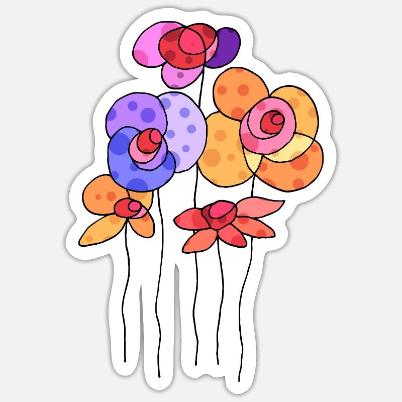 Fleur - Sticker taille S (10 x 10 cm) - blanc mat