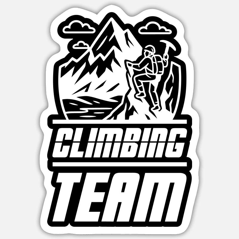 Équipe d’alpinisme - Sticker taille S (10 x 10 cm) - blanc mat