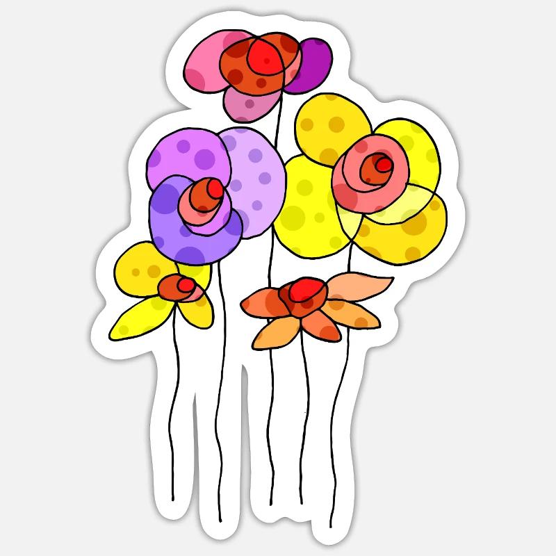 Fleur - Sticker taille S (10 x 10 cm) - blanc mat