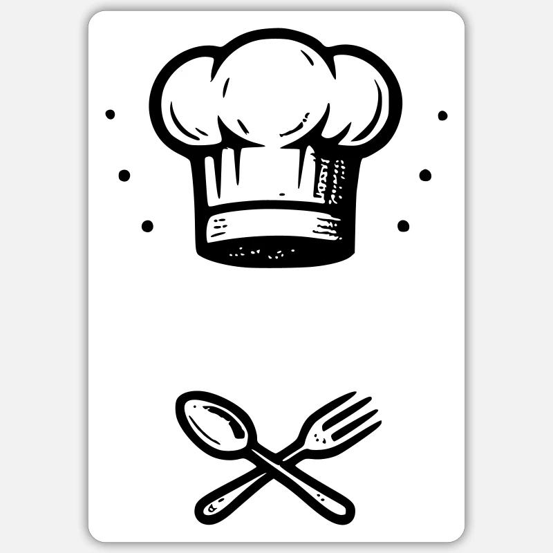Chef and your FIRST NAME - Sticker size S (10 x 10 cm) - white matte