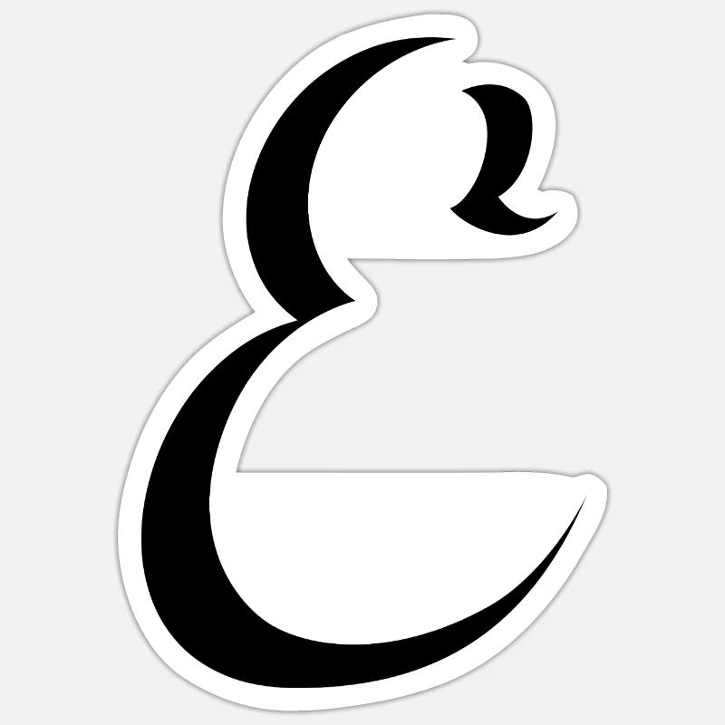 Letter E, name, the letter E Sticker size S (10 x 10 cm)