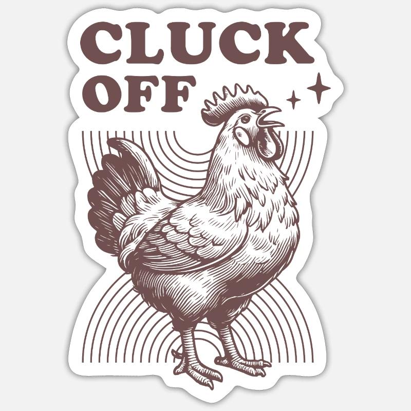 Humorous chicken with text - Sticker size S (10 x 10 cm) - white matte