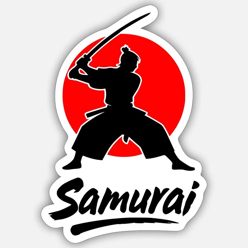 Samouraï - Sticker taille S (10 x 10 cm) - blanc mat