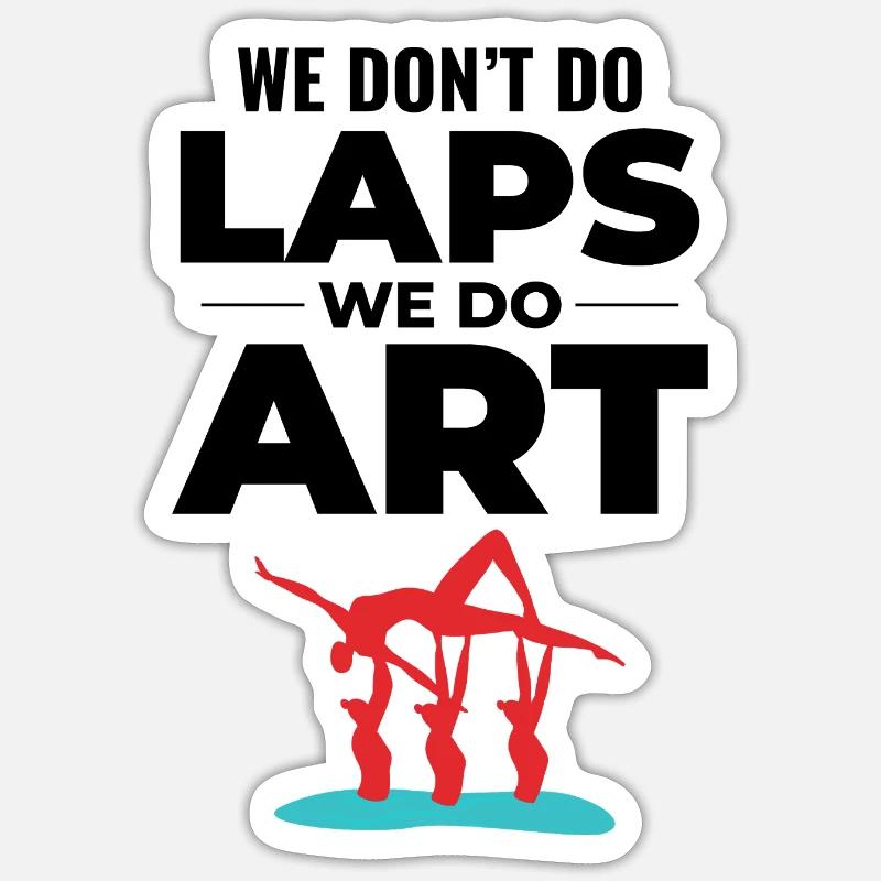 Dynamische akrobatische Silhouette Synchronschwimmen Sticker Größe S (10 x 10 cm)