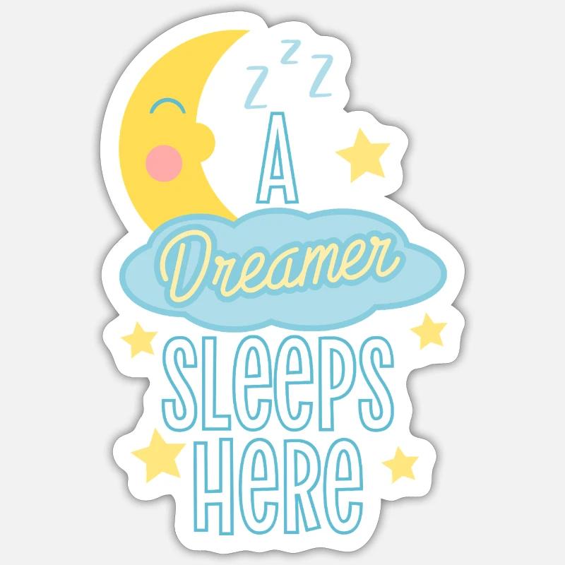 Schlafender Träumer Astronaut Design Sticker Größe S (10 x 10 cm)
