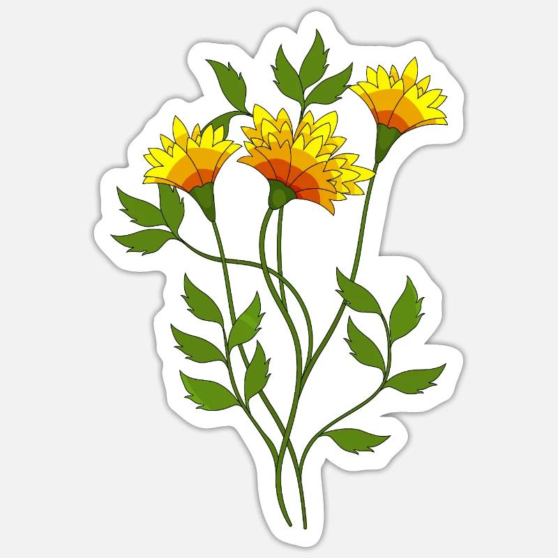 Fleur - Sticker taille S (10 x 10 cm) - blanc mat