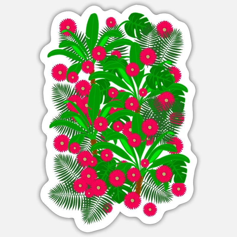 Forêt de fleurs Sticker taille S (10 x 10 cm)