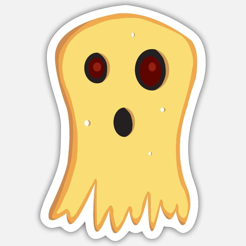 cheese ghost halloween - Sticker size S (10 x 10 cm) - white matte