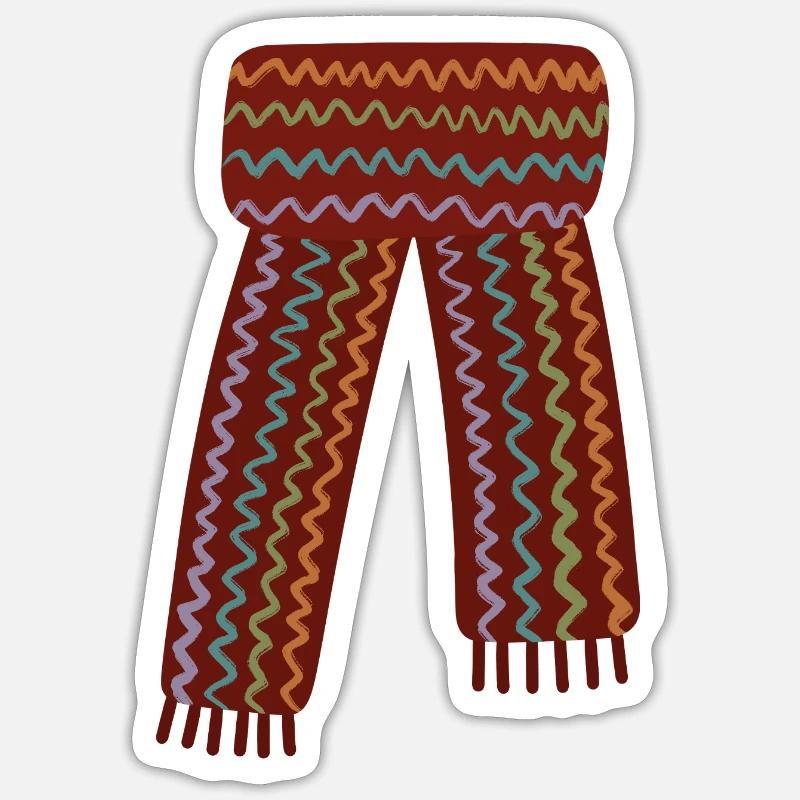 Colorful Zigzag Patterned Scarf Sticker size S (10 x 10 cm)