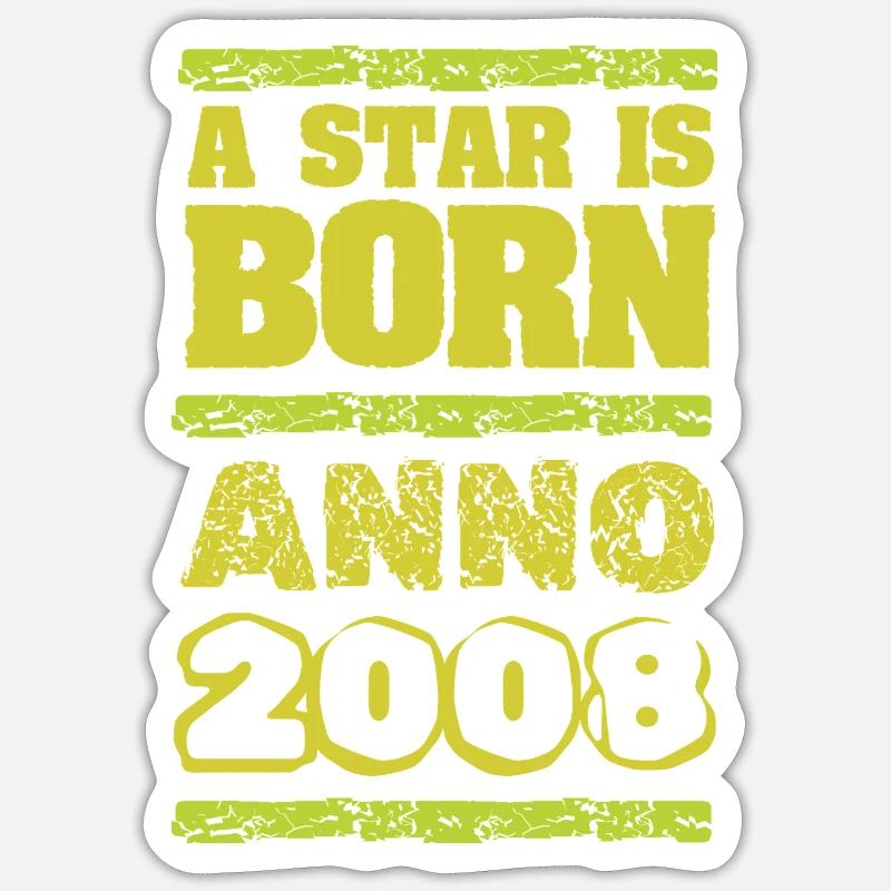 Étoile 2008 - Sticker taille S (10 x 10 cm) - blanc mat
